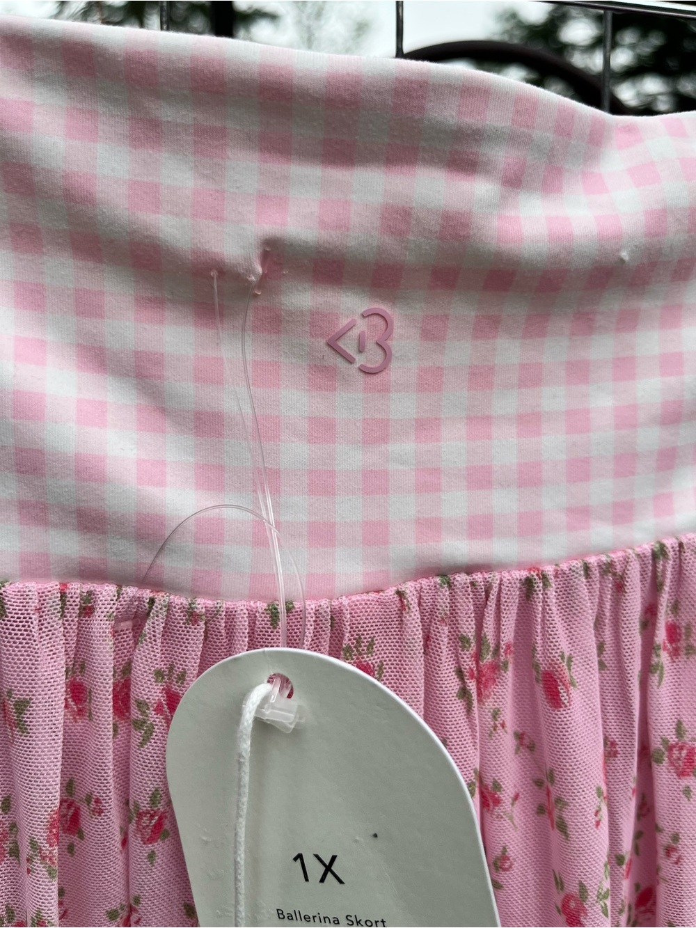 NWT Blogilates Ballerina Skort Pink Gingham 1X - Picture 7 of 9